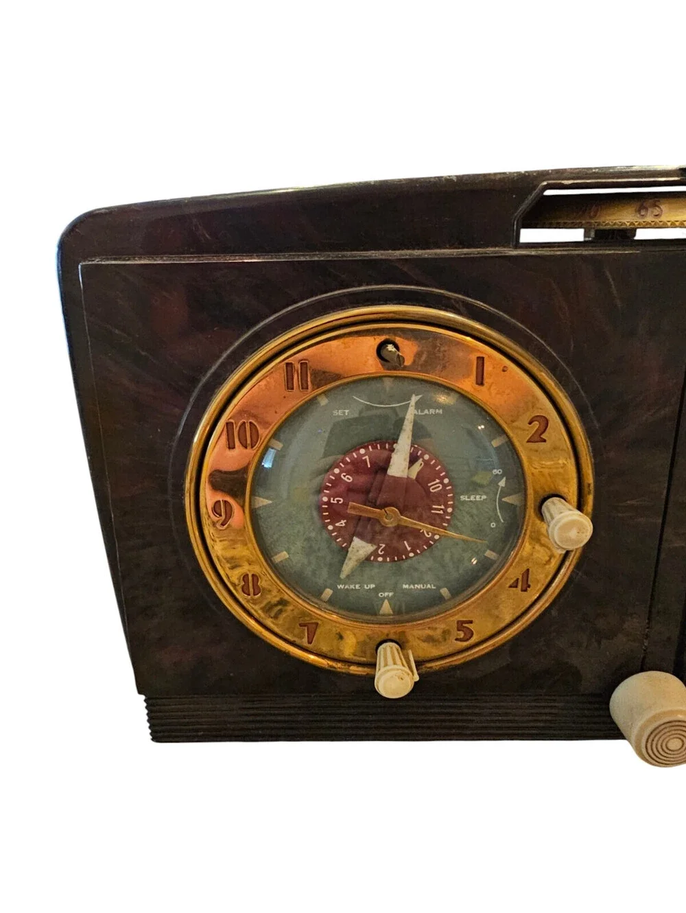 GE Model 515F Plastic Table Tube Alarm Clock Radio Circa 1951